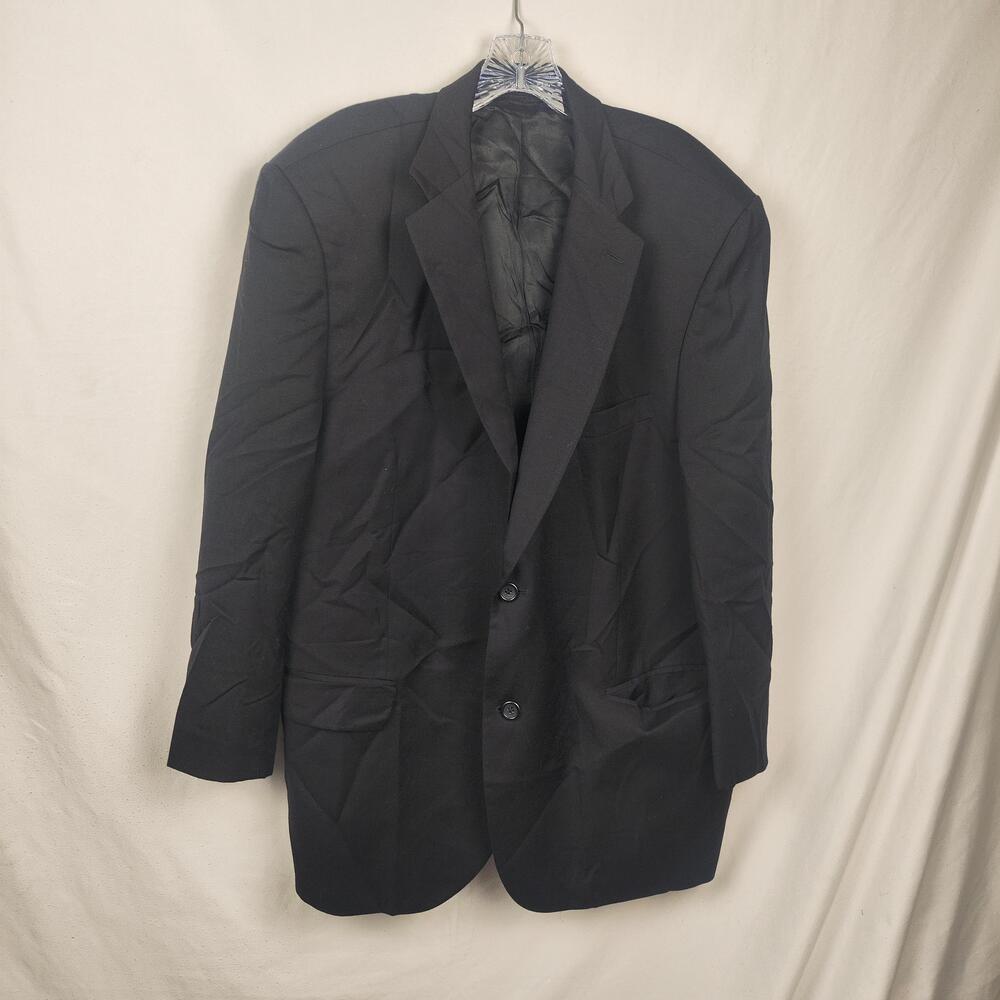 Joseph & Feiss Suit Jacket Mens 46 Regular Black Wool Classic Fit Notch Lapel